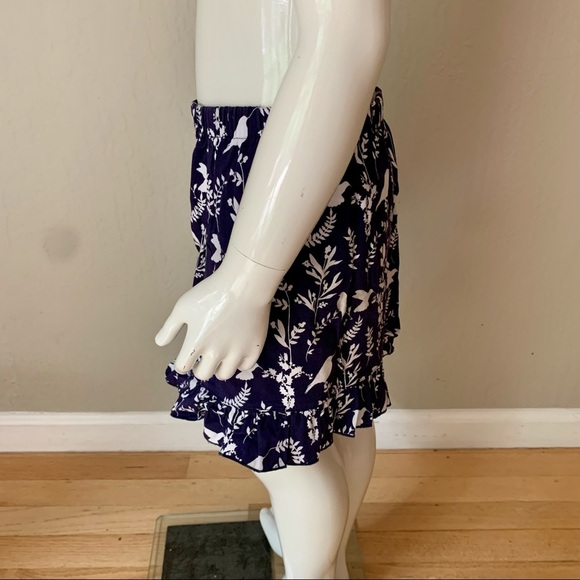 OSCAR DE LA RENTA Girls Cotton Poplin Bird Print Skirt Elastic Waist Ruffle Hem - Picture 9 of 16